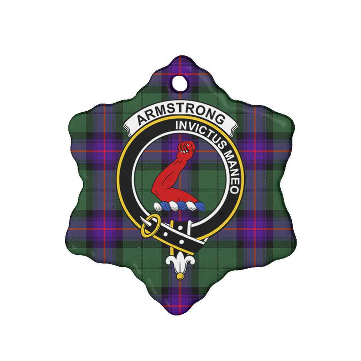 Scottish Armstrong Clan Crest Tartan Ceramic Ornament Snow Flake Shape Tartan Plaid