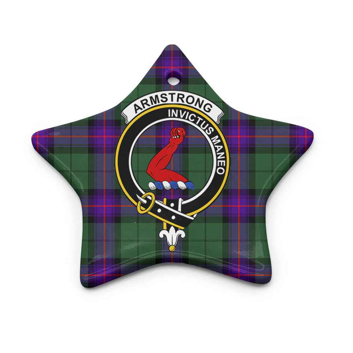 Scottish Armstrong Clan Crest Tartan Ceramic Ornament Star Shape Tartan Plaid