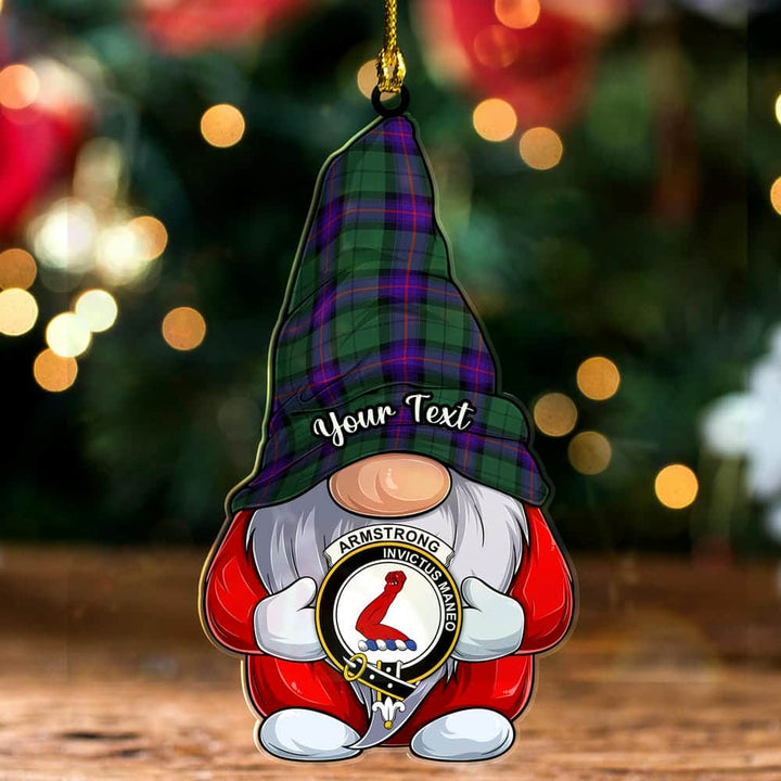 Scottish Armstrong Clan Crest Tartan Christmas Gnome Ornament Custom Personalized Tartan Plaid 2