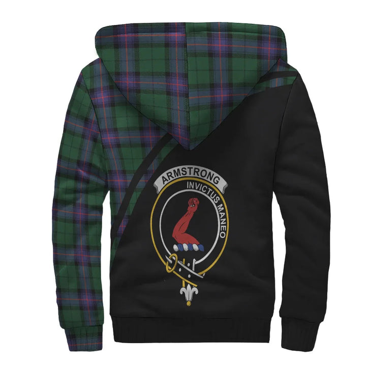 Scottish Armstrong Clan Crest Tartan Curve Sherpa Hoodie