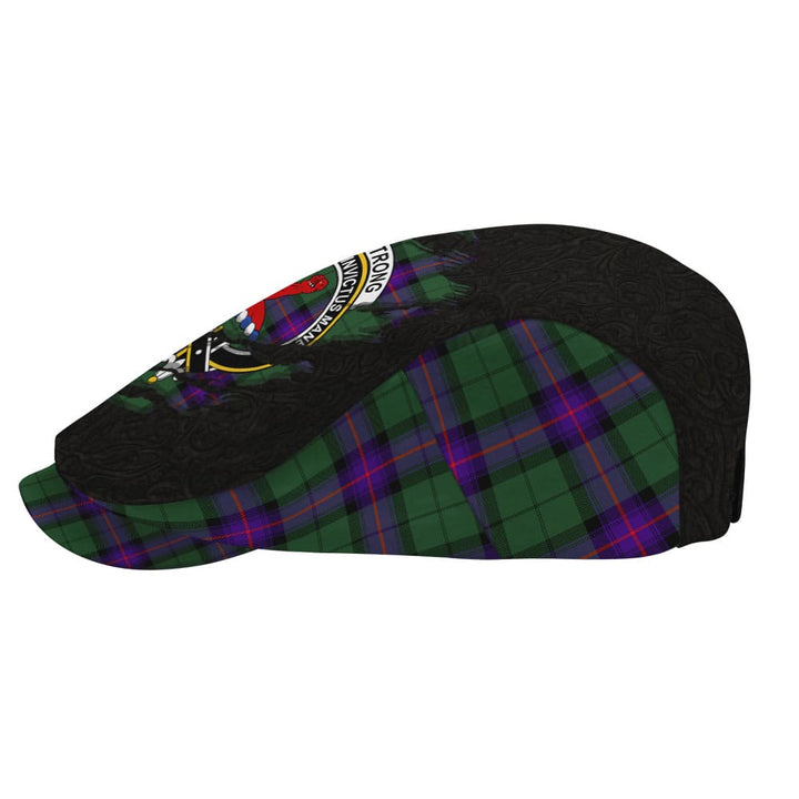 Scottish Armstrong Clan Crest Tartan Flat Cap - Scratch Style Tartan Plaid 3