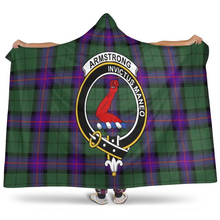 Scottish Armstrong Clan Crest Tartan Hooded Blanket Tartan Plaid 1