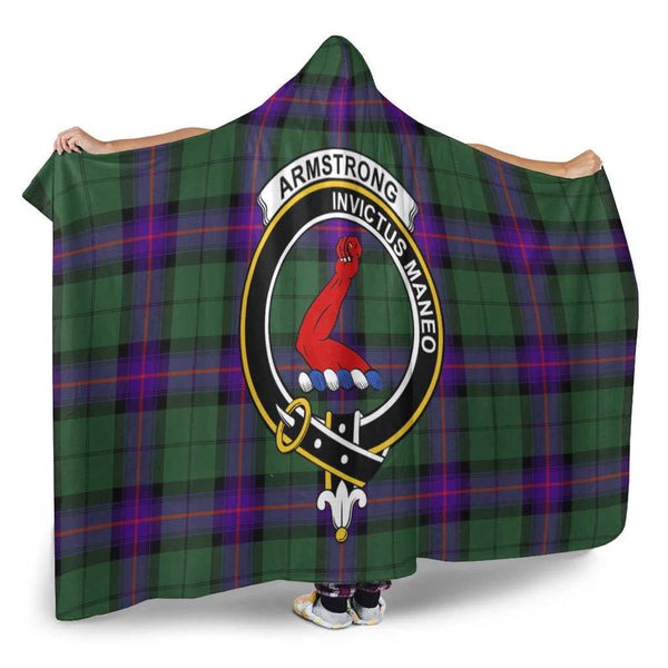 Scottish Armstrong Clan Crest Tartan Hooded Blanket Tartan Plaid 2