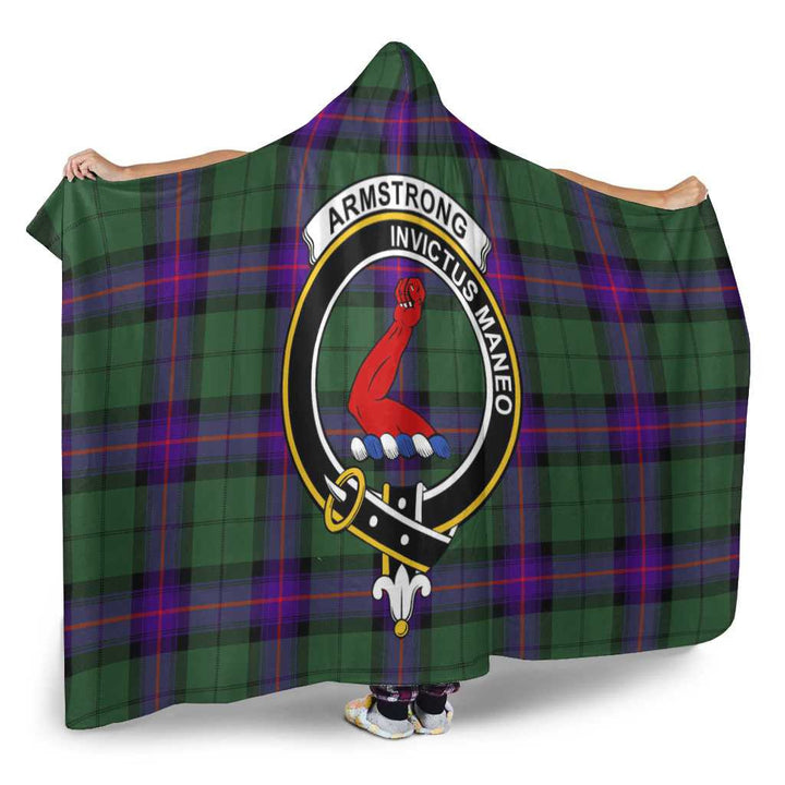 Scottish Armstrong Clan Crest Tartan Hooded Blanket Tartan Plaid 2