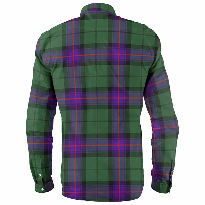 Scottish Armstrong Clan Crest Tartan Long Sleeve Shirt Back Side Tartan Plaid