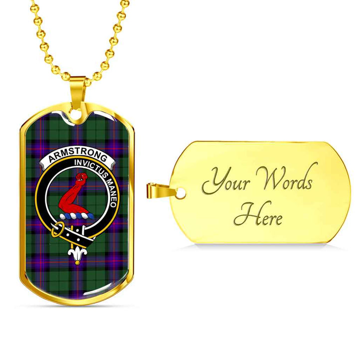 Scottish Armstrong Clan Crest Tartan Military Dog Tag Necklace Tartan Plaid 4