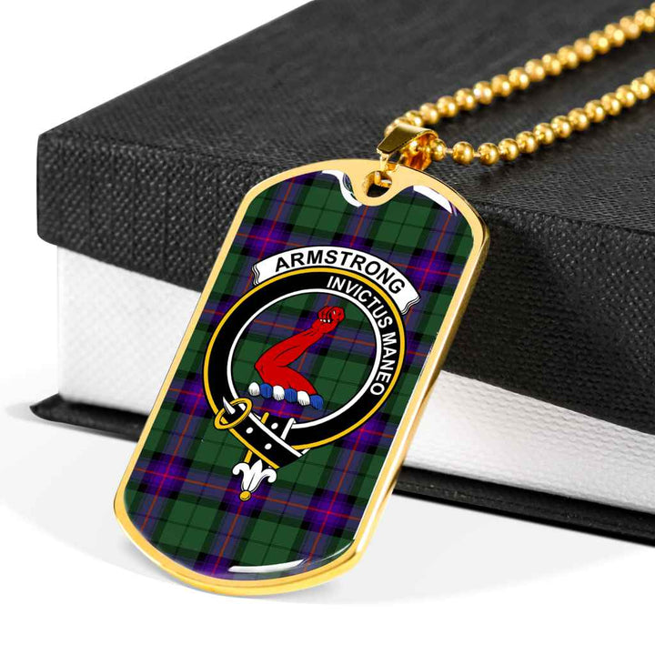 Scottish Armstrong Clan Crest Tartan Military Dog Tag Necklace Tartan Plaid 6
