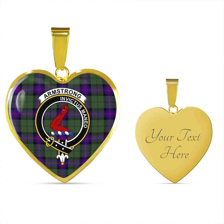Scottish Armstrong Clan Crest Tartan Necklace Heart Tartan Plaid 4