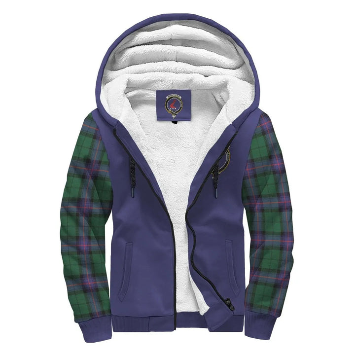 Scottish Armstrong Clan Crest Tartan Plaid Sleeve Sherpa Hoodie