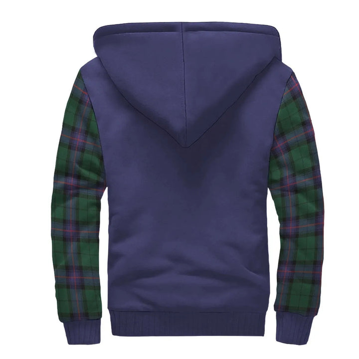 Scottish Armstrong Clan Crest Tartan Plaid Sleeve Sherpa Hoodie