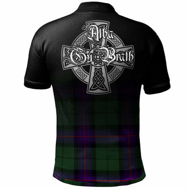 Scottish Armstrong Clan Crest Tartan Polo Shirt - Alba Gu Brath Family Crest Celtic Inspired Back Side Tartan Plaid