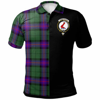 Scottish Armstrong Clan Crest Tartan Polo Shirt - Half in Me Front Side Tartan Plaid