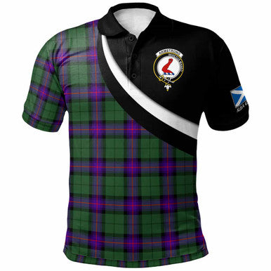 Scottish Armstrong Clan Crest Tartan Polo Shirt - Scotland Forever Style Front Side Tartan Plaid