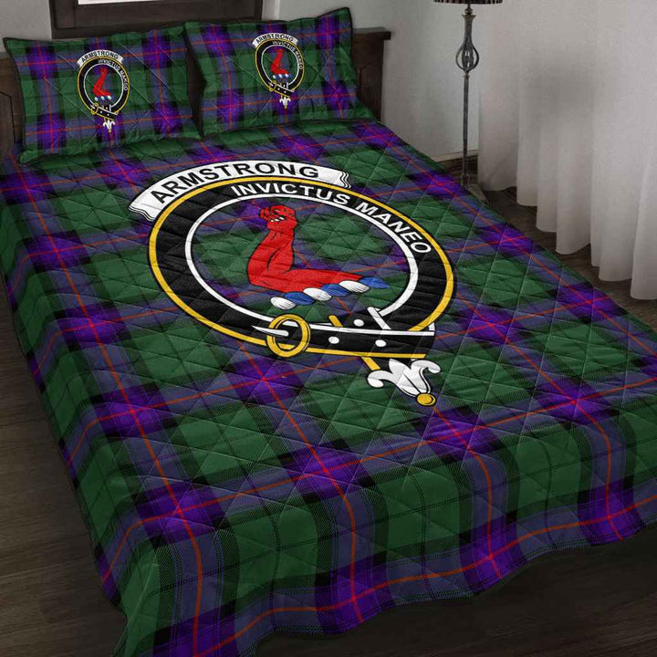 Scottish Armstrong Clan Crest Tartan Quilt Bed Set Tartan Plaid 2