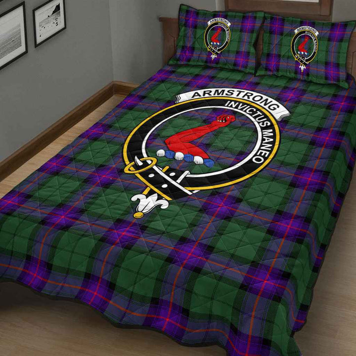 Scottish Armstrong Clan Crest Tartan Quilt Bed Set Tartan Plaid 3