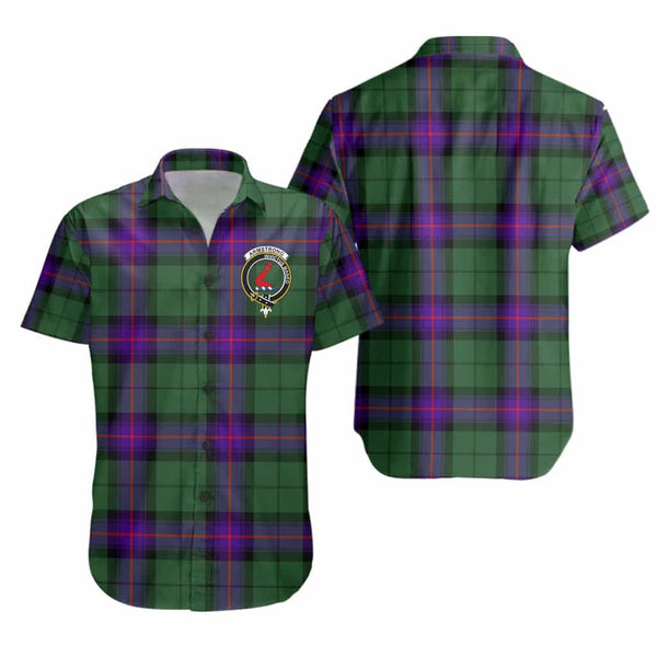 Scottish Armstrong Clan Crest Tartan Short Sleeve Shirt Tartan Plaid
