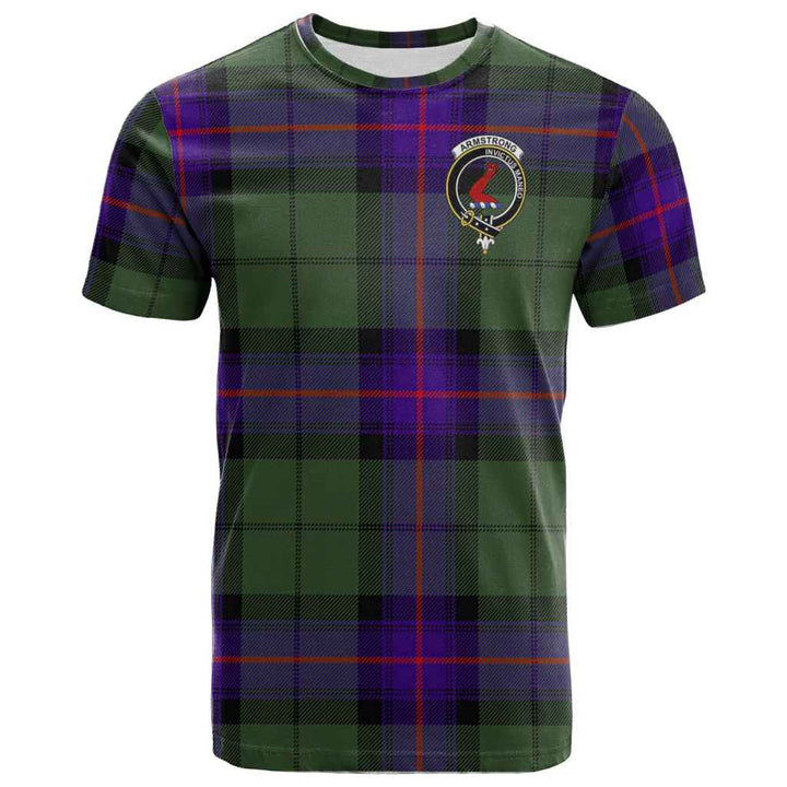 Scottish Armstrong Clan Crest Tartan T-Shirt Front Side Tartan Plaid