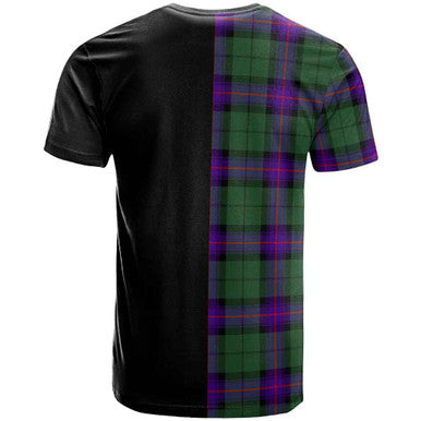 Scottish Armstrong Clan Crest Tartan T-Shirt Half in Me Back Side Tartan Plaid