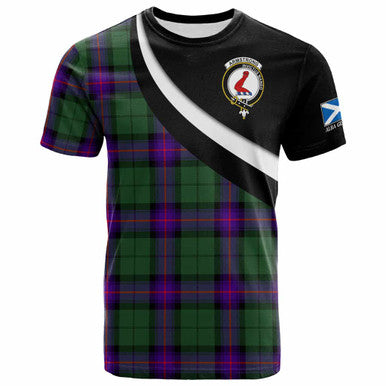 Scottish Armstrong Clan Crest Tartan T-Shirt - Scotland Forever Style Front Side Tartan Plaid