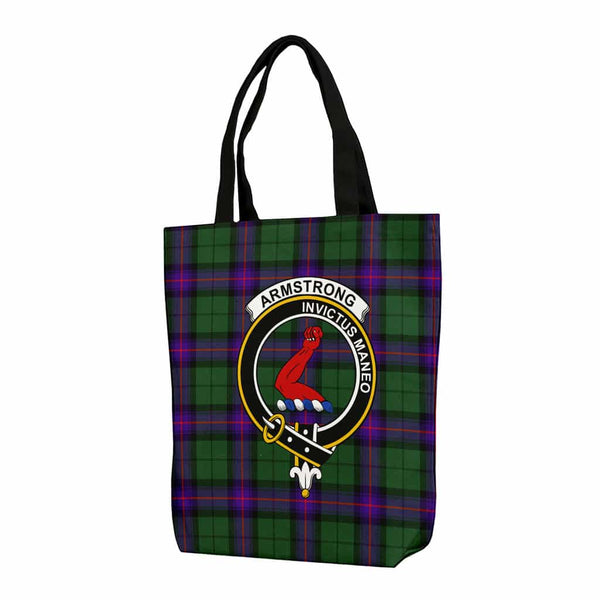 Scottish Armstrong Clan Crest Tartan Canvas Bag With Shoulder Strap Tartan Plaid 1