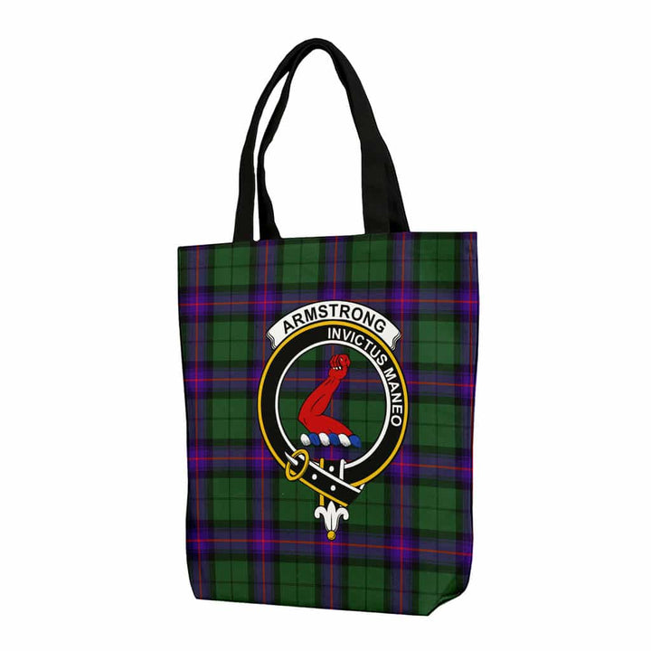 Scottish Armstrong Clan Crest Tartan Canvas Bag With Shoulder Strap Tartan Plaid 1