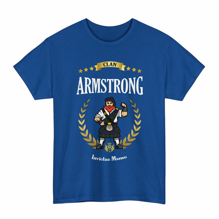 Scottish Armstrong Clan Tartan T-Shirt - Motto Scotsman Tartan Plaid Royal Color