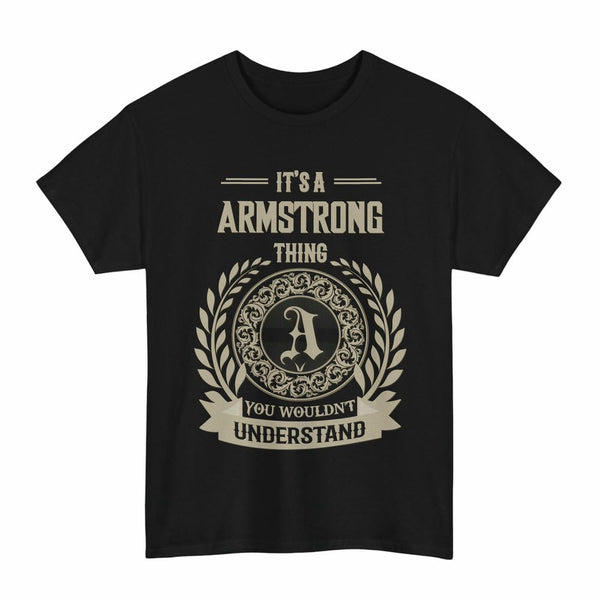 Scottish Armstrong Clan Tartan T-Shirt - Vintage Family Name Tartan Plaid Black Color