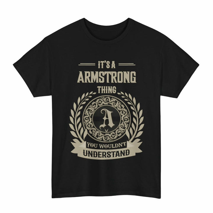 Scottish Armstrong Clan Tartan T-Shirt - Vintage Family Name Tartan Plaid Black Color