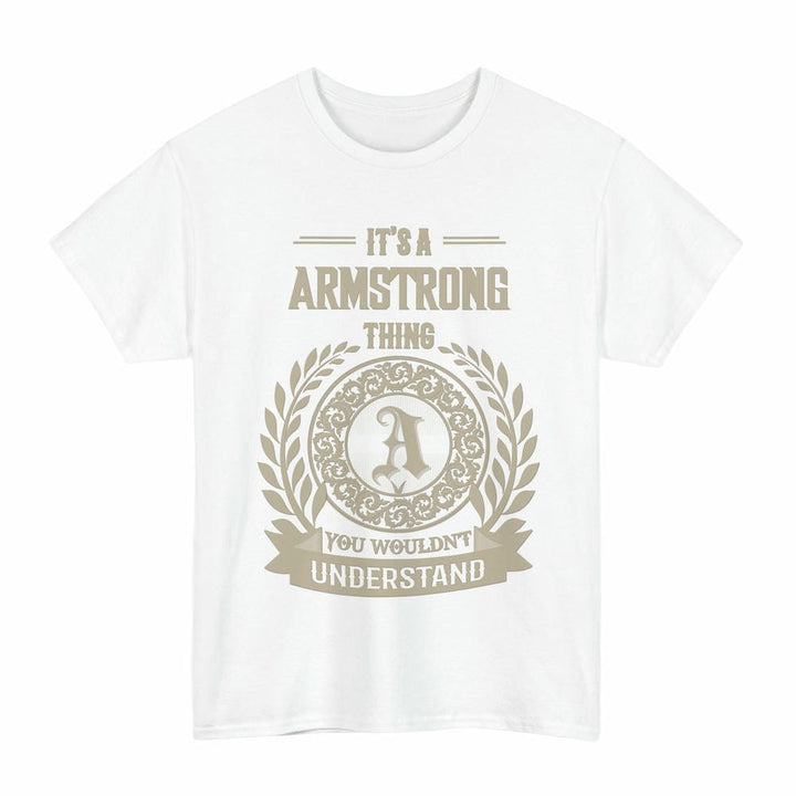Scottish Armstrong Clan Tartan T-Shirt - Vintage Family Name Tartan Plaid White Color