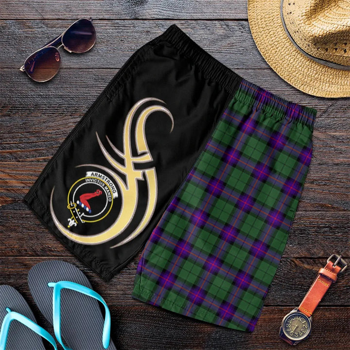 Scottish Armstrong Modern Clan Crest Tartan Believe in Me Men's Shorts