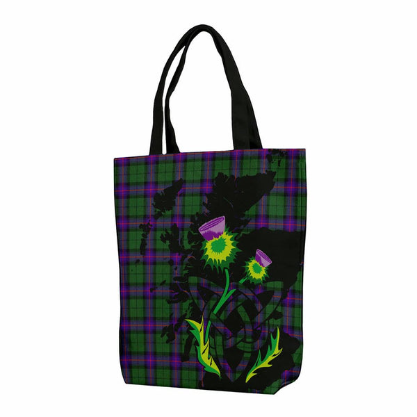Scottish Armstrong Modern Clan Tartan Canvas Bag With Shoulder Strap With Thistle Tartan Plaid 1