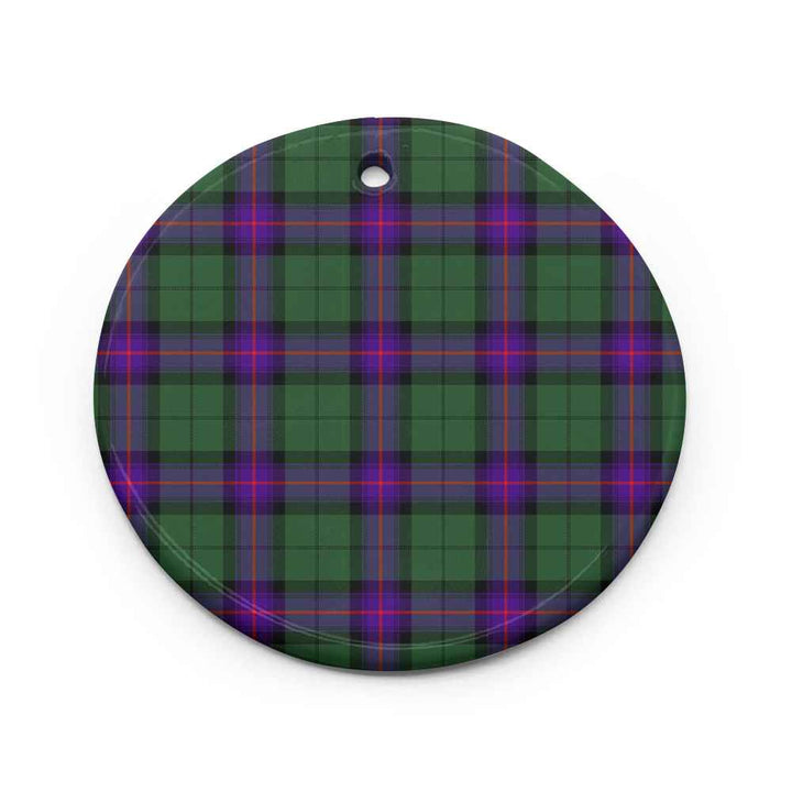 Scottish Armstrong Modern Clan Tartan Ceramic Ornament Circle Shape Tartan Plaid