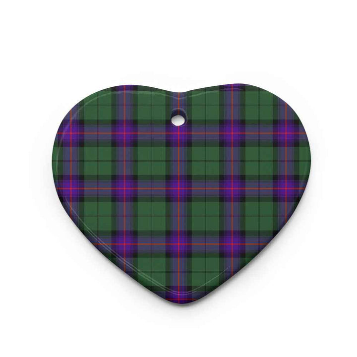 Scottish Armstrong Modern Clan Tartan Ceramic Ornament Heart Shape Tartan Plaid