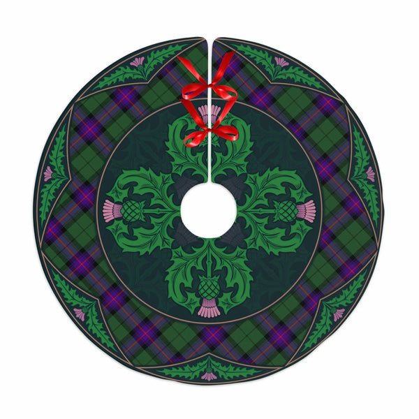Scottish Armstrong Modern Clan Tartan Christmas Tree Skirt Old Scottish Thistle Flower No Tassels Tartan Plaid 1