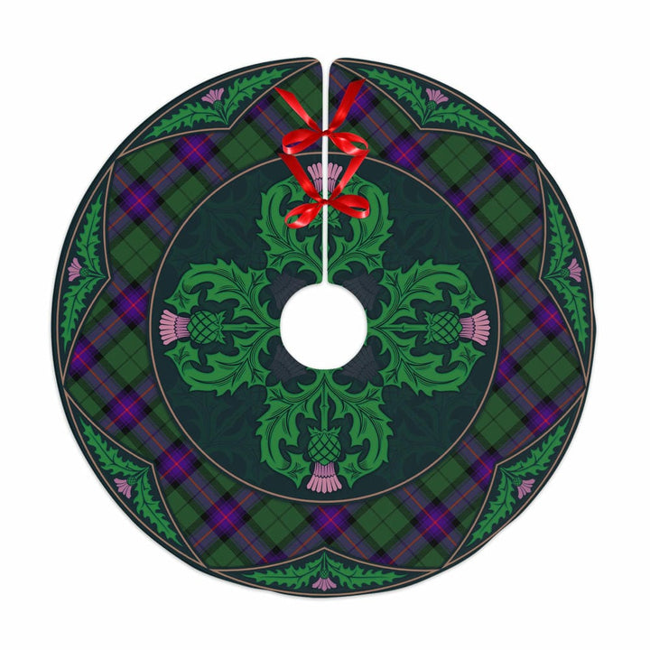 Scottish Armstrong Modern Clan Tartan Christmas Tree Skirt Old Scottish Thistle Flower No Tassels Tartan Plaid 1