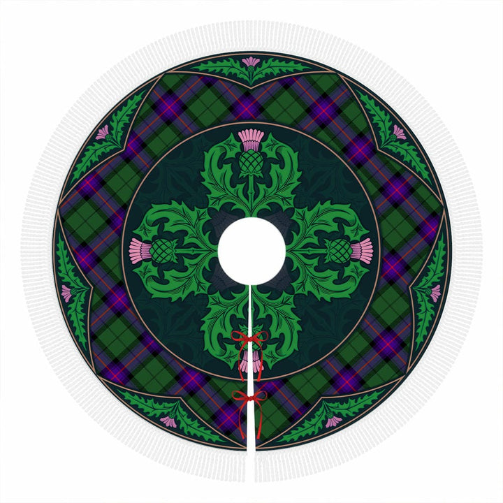 Scottish Armstrong Modern Clan Tartan Christmas Tree Skirt Old Scottish Thistle Flower Tassels Tartan Plaid 1