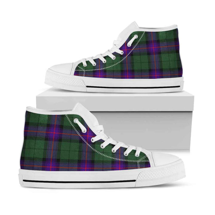 Scottish Armstrong Modern Clan Tartan High Top Shoes White Sole Tartan Plaid