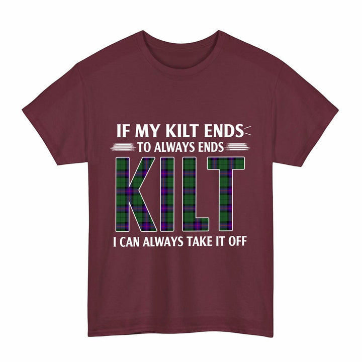 Scottish Armstrong Modern Clan Tartan Kilt Pride T-Shirt Tartan Plaid Maroon Color