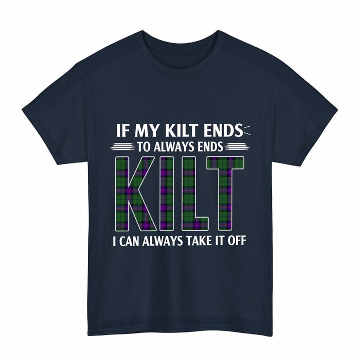 Scottish Armstrong Modern Clan Tartan Kilt Pride T-Shirt Tartan Plaid Navy Color