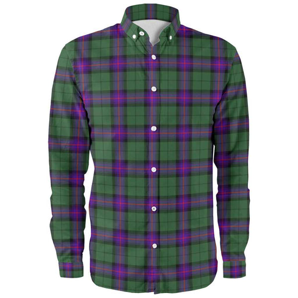 Scottish Armstrong Modern Clan Tartan Long Sleeve Shirt Front Side Tartan Plaid
