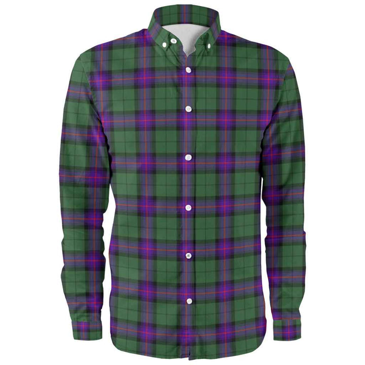 Scottish Armstrong Modern Clan Tartan Long Sleeve Shirt Front Side Tartan Plaid