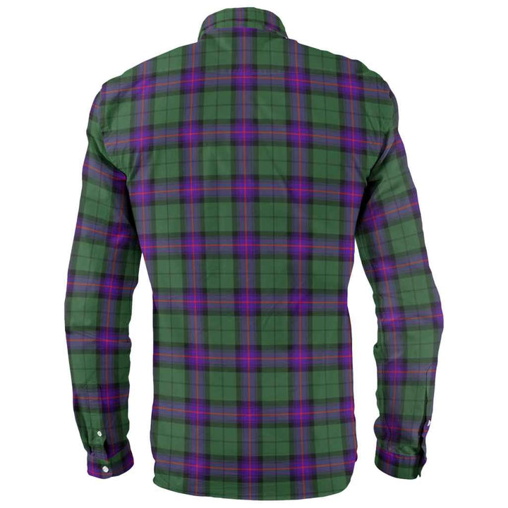 Scottish Armstrong Modern Clan Tartan Long Sleeve Shirt Back Side Tartan Plaid