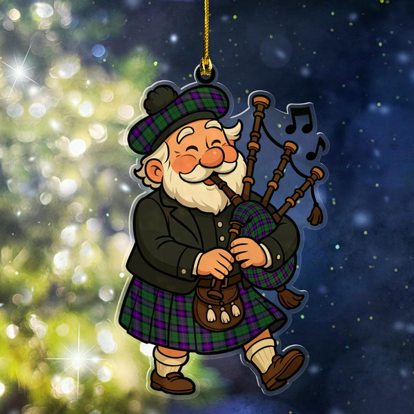 Scottish Armstrong Modern Clan Tartan Ornament Scottish Santa In Kilt Tartan Plaid