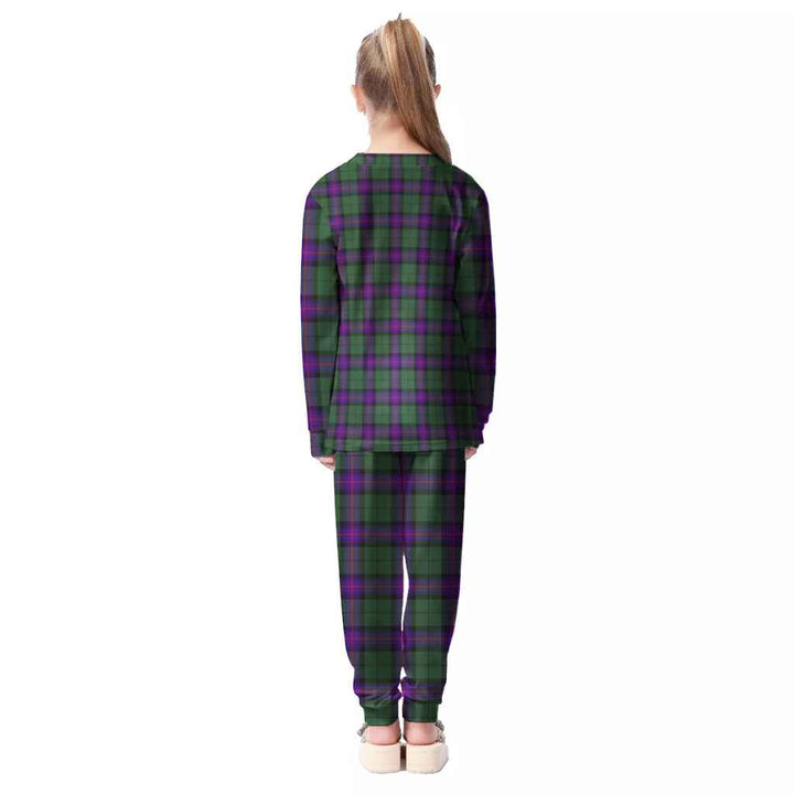 Scottish Armstrong Modern Clan Tartan Pajama Set Kid Back Side Tartan Plaid