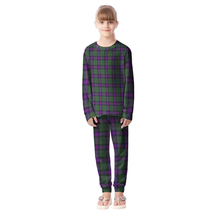 Scottish Armstrong Modern Clan Tartan Pajama Set Kid Front Side Tartan Plaid