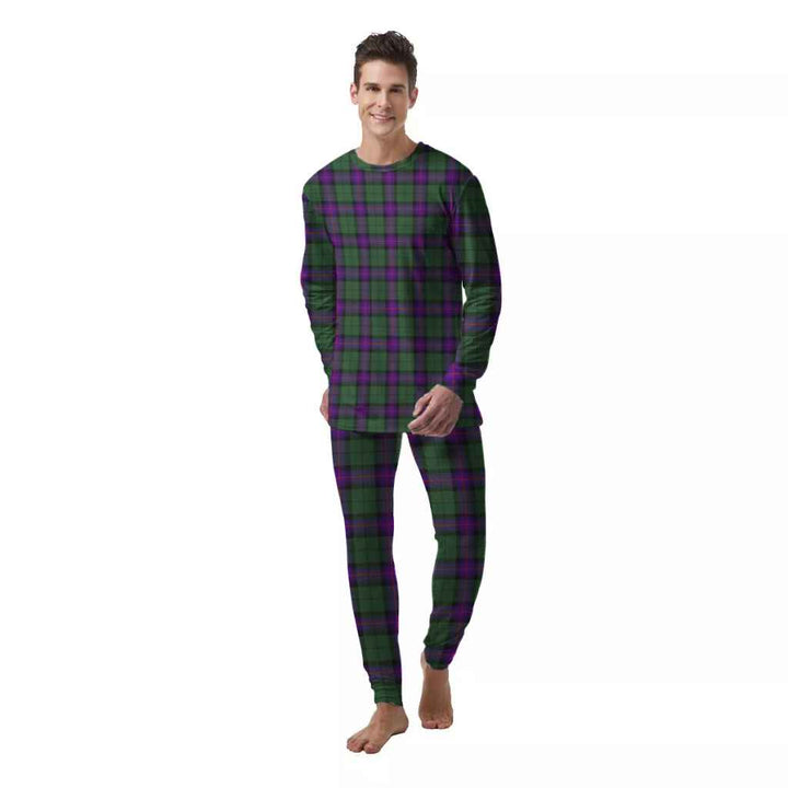 Scottish Armstrong Modern Clan Tartan Pajama Set  Men Front Side Tartan Plaid