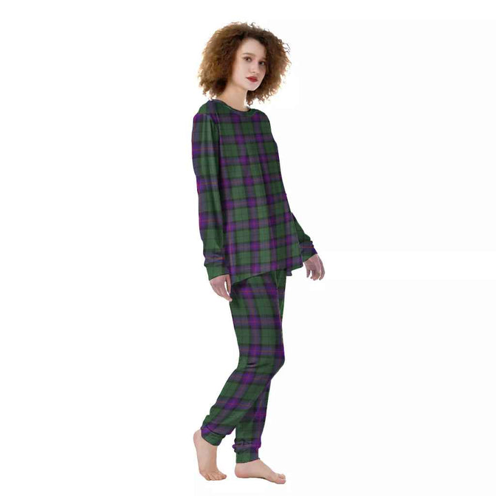 Scottish Armstrong Modern Clan Tartan Pajama Set Women Front Side Tartan Plaid