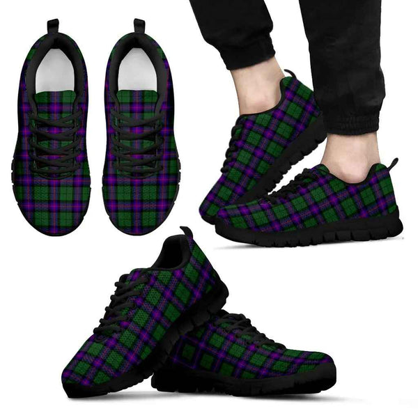 Scottish Armstrong Modern Clan Tartan Sneakers Black Sole Tartan Plaid