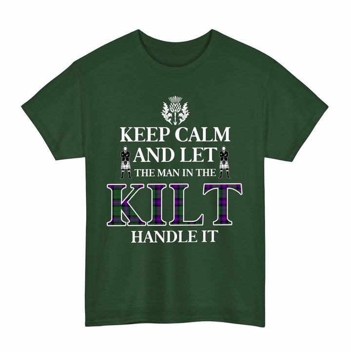 Scottish Armstrong Modern Clan Tartan T-Shirt - Keep Calm Tartan Plaid Forest Green Color