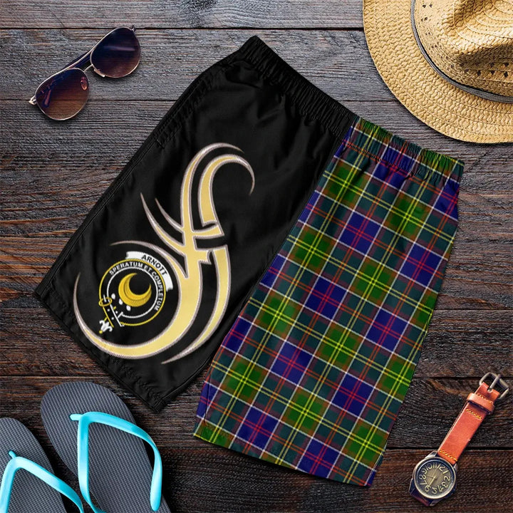Scottish Arnott Clan Crest Tartan Believe in Me Men's Shorts